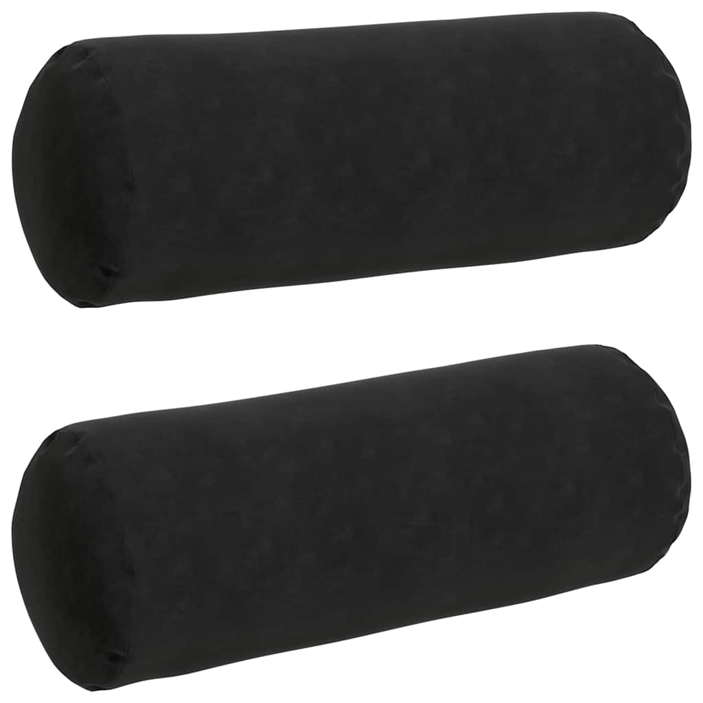 vidaXL Μαξιλάρια Στήριγμα 2 pcs Μαύρο Ø 25 x 70 cm