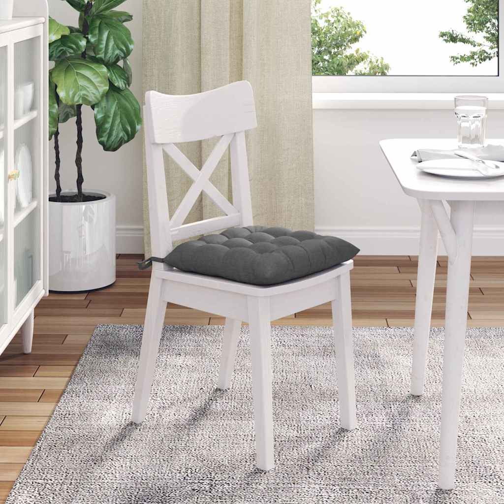 vidaXL Μαξιλάρια καθισμάτων 2 pcs Σκούρο Γκρι 40 x 40 x 6 cm ύφασμα