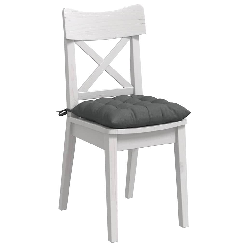 vidaXL Μαξιλάρια καθισμάτων 2 pcs Σκούρο Γκρι 40 x 40 x 6 cm ύφασμα