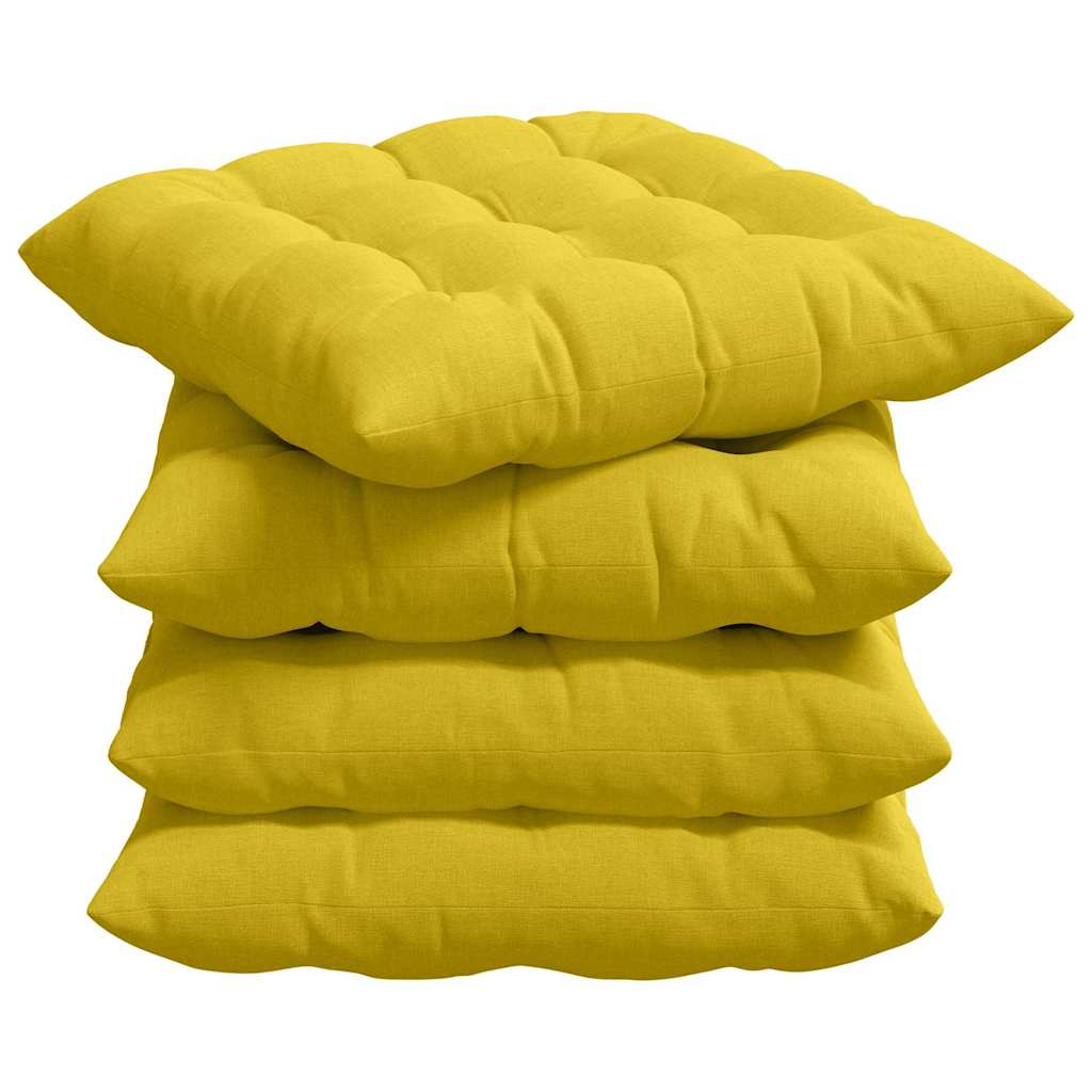 vidaXL Μαξιλάρια καθισμάτων 2 pcs Απαλό Κίτρινο 40 x 40 x 6 cm ύφασμα
