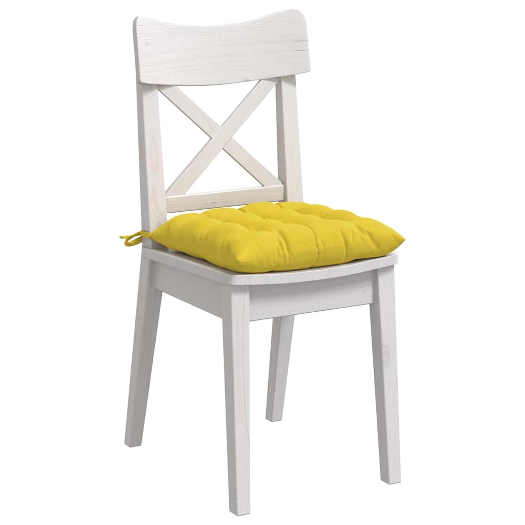 vidaXL Μαξιλάρια καθισμάτων 2 pcs Απαλό Κίτρινο 40 x 40 x 6 cm ύφασμα