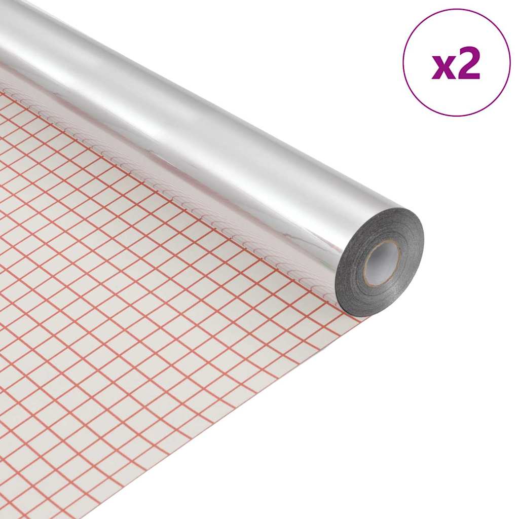 vidaXL Αυτοκόλλητη ταινία καθρέφτη 60 x 200 εκ 2 τεμ. Ασημί PET