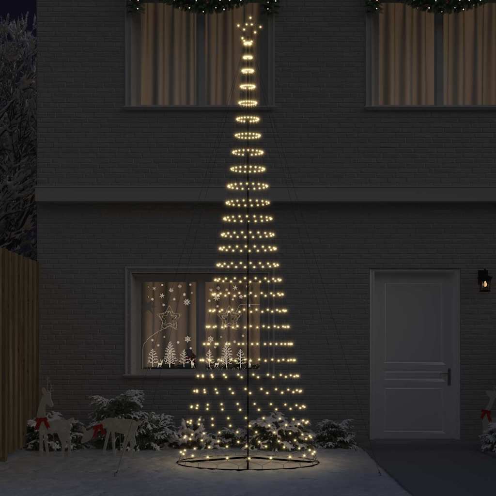 vidaXL LED Χριστουγεννιάτικο Δέντρο Θερμό λευκό 500 cm Μέταλλο