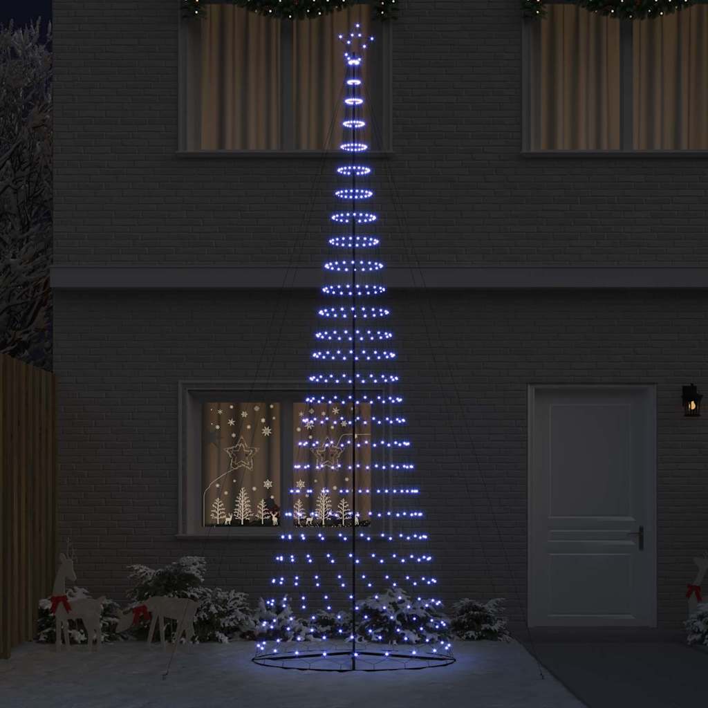 vidaXL LED Χριστουγεννιάτικο Δέντρο Μπλε 500 cm Μέταλλο