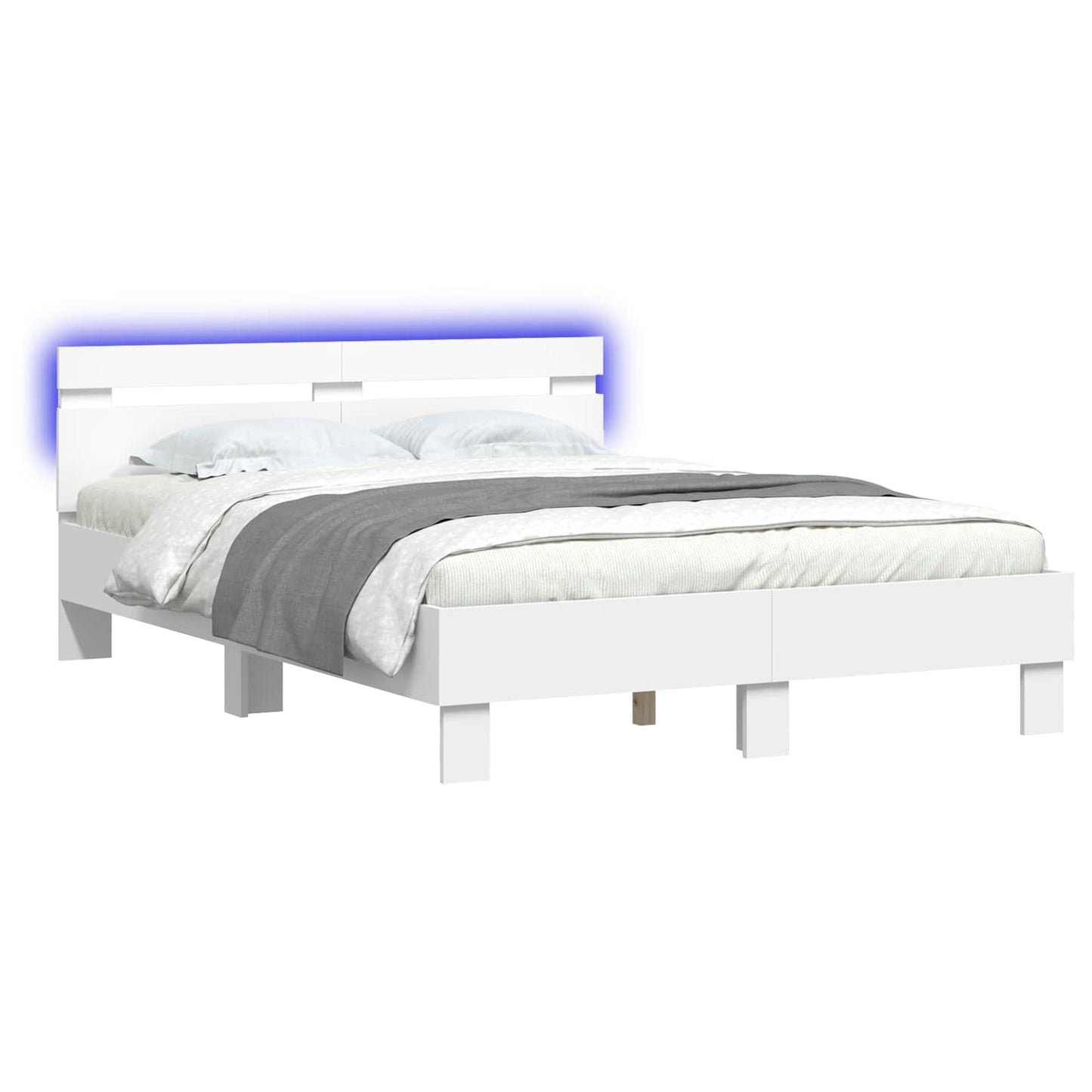 vidaXL Σκελετός Κρεβατιού Λευκό 137 x 190 cm Επεξεργασμένο Ξύλο