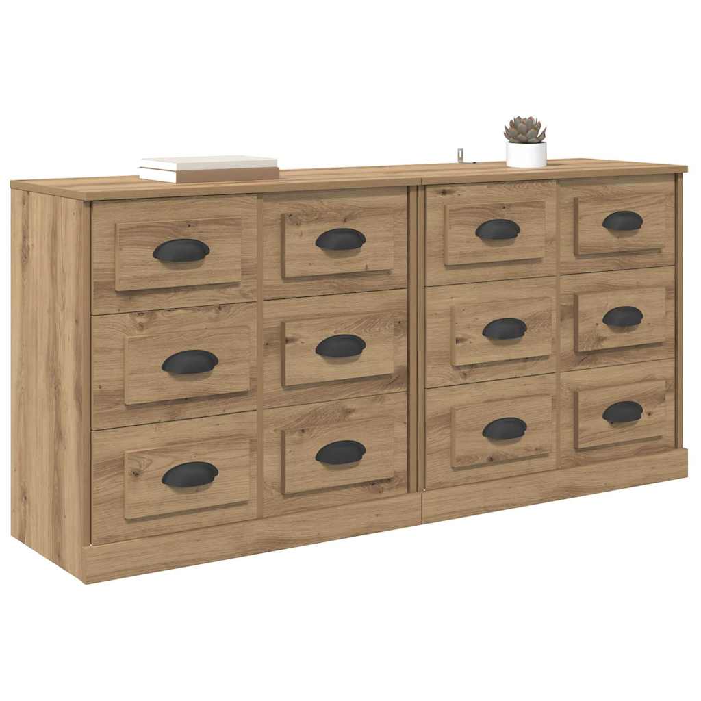 vidaXL Παραδοσιακά Πλευρικά Έπιπλα 2 τμχ. Artisan Oak