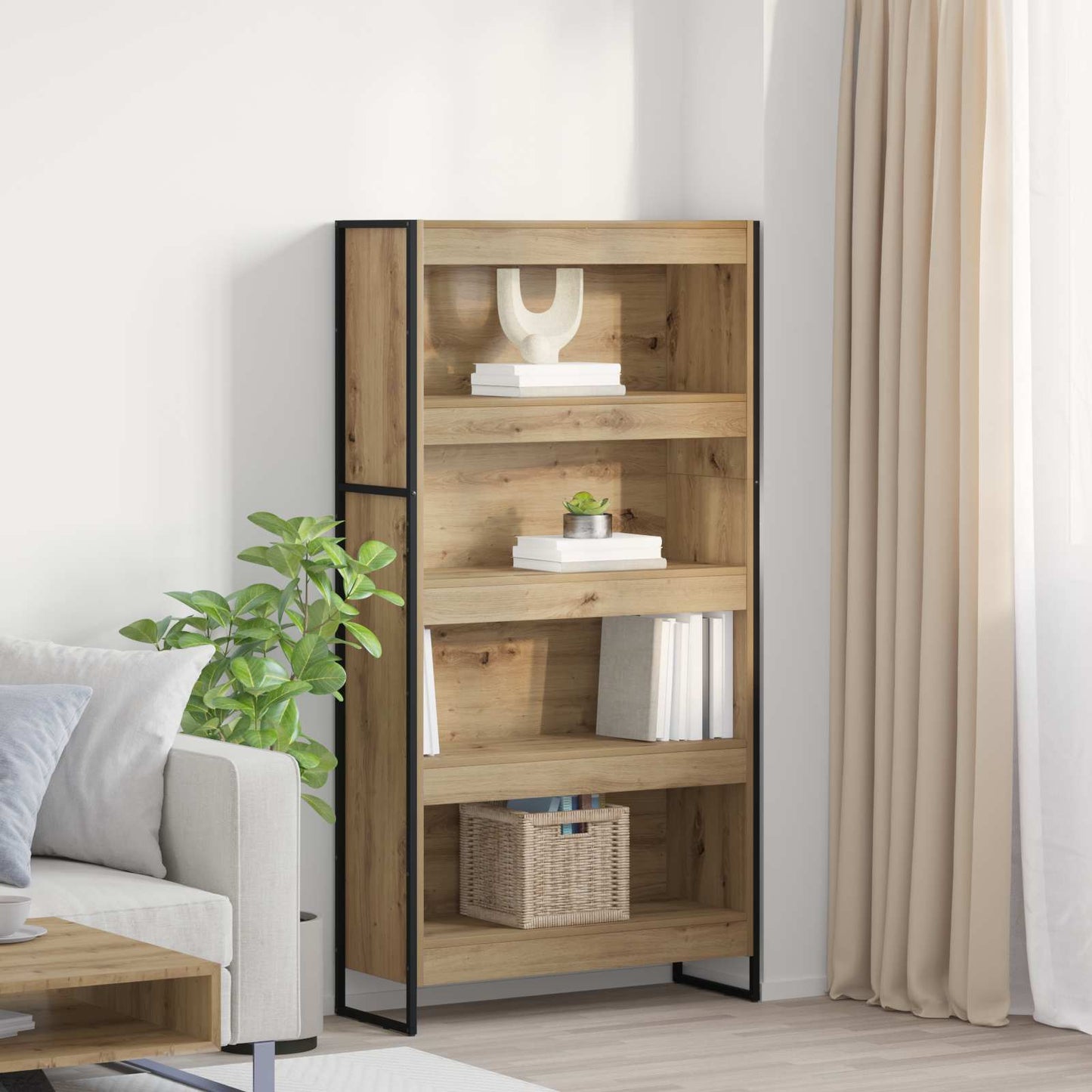 vidaXL Βιβλιοθήκη 2 pcs Καρυδιά Χειροποίητης Εργασίας 80 x 30 x 155 εκ