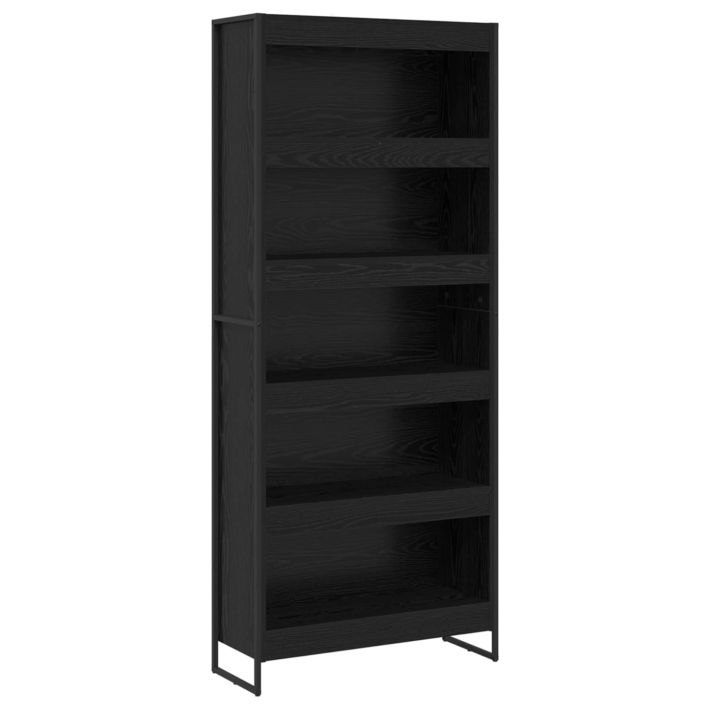 vidaXL Βιβλιοθήκη 2 pcs Μαύρη Οξυά 80 x 30 x 155 εκ Επεξεργασμένο ξύλο