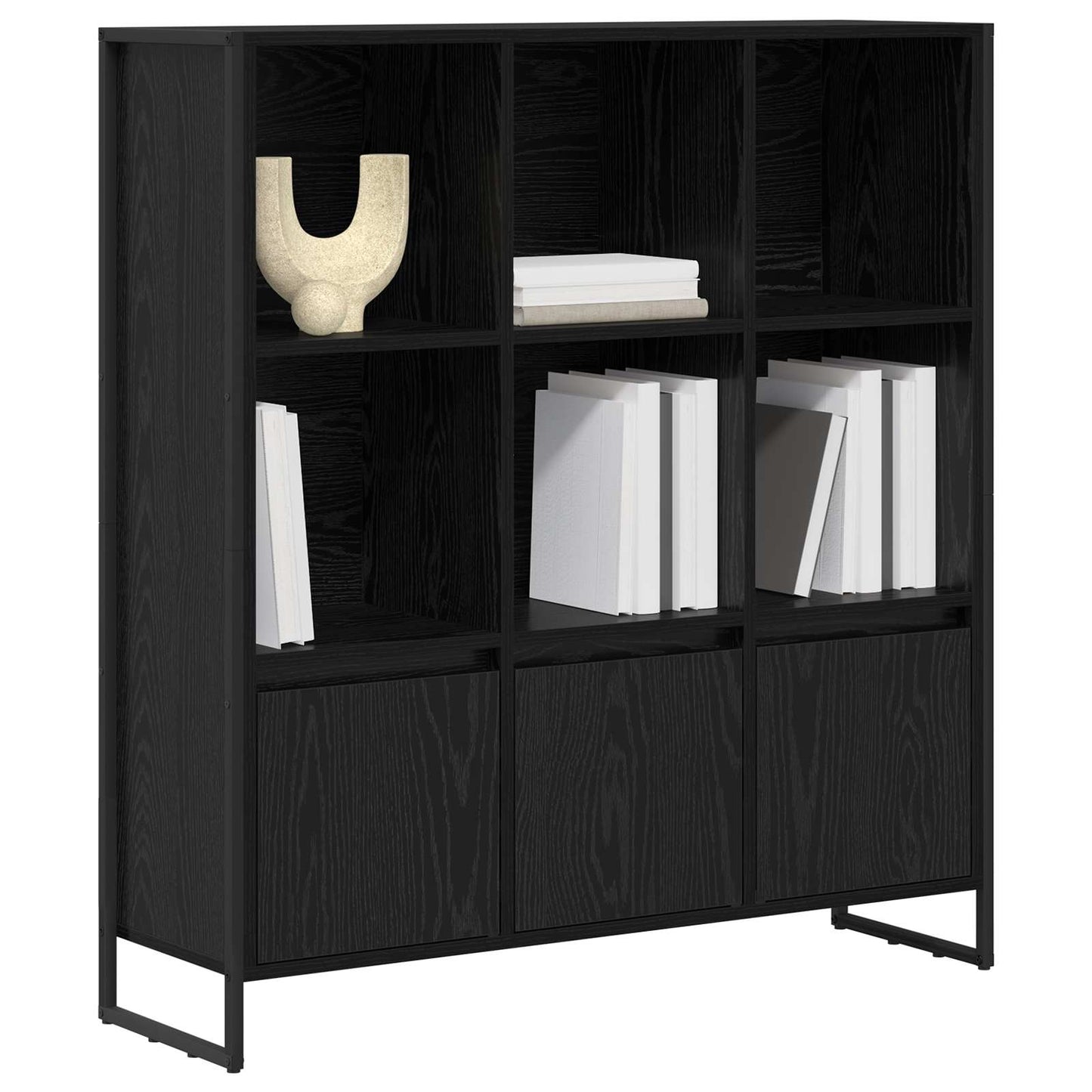 vidaXL Βιβλιοθήκη 2 pcs Μαύρη Οξυά 99,5 x 30 x 108 εκ.