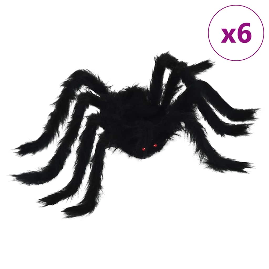 vidaXL Διακόσμηση Halloween Αράχνη 6 pcs Μαύρο 75 cm