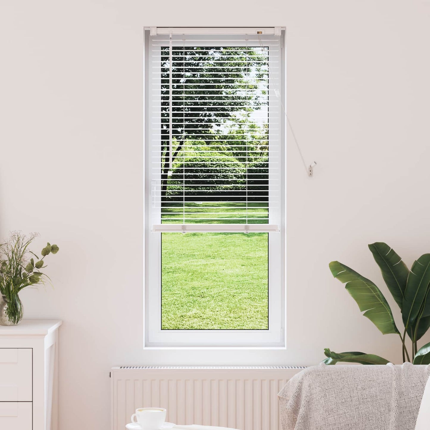 vidaXL Βενετσιάνικη Σκίαση Λευκός 150 x 50 cm PVC