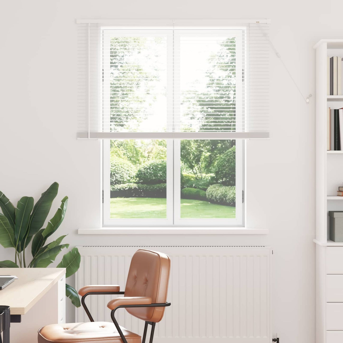 vidaXL Βενετσιάνικη Σκίαση Λευκός 150 x 110 εκ PVC