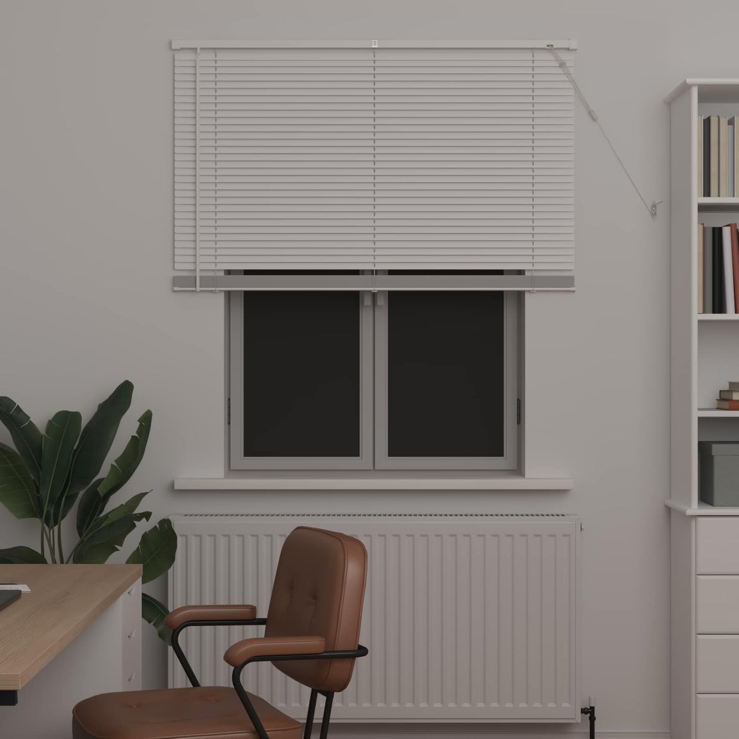 vidaXL Βενετσιάνικη Σκίαση Λευκός 150 x 120 cm PVC