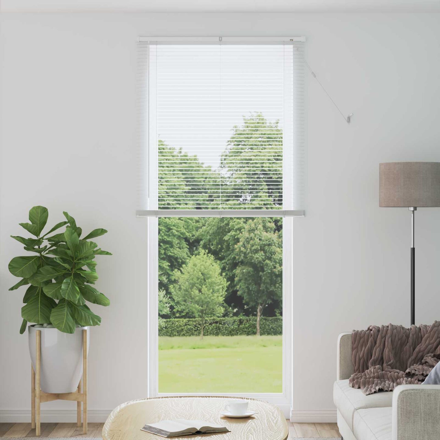 vidaXL Βενετσιάνικη Σκίαση Λευκός 213 x 100 εκ PVC