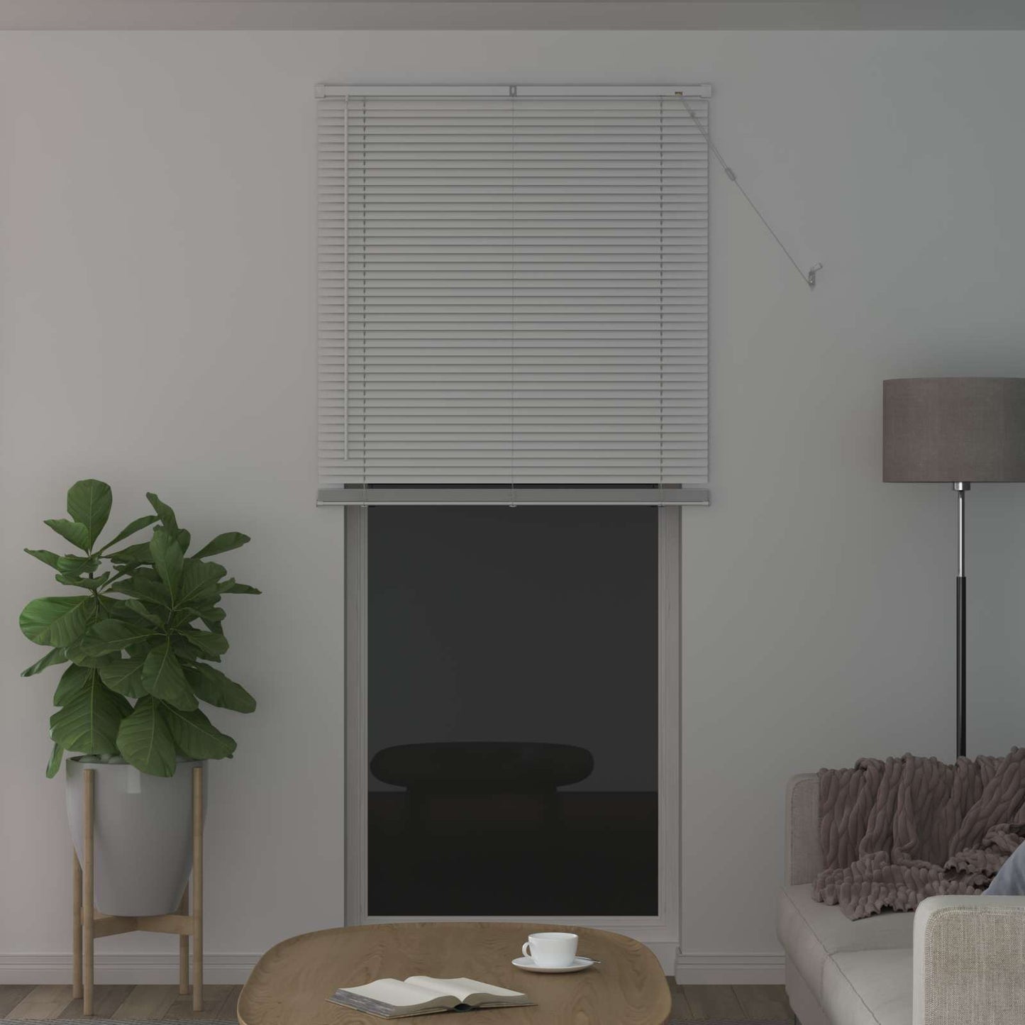 vidaXL Βενετσιάνικη Σκίαση Λευκός 213 x 100 εκ PVC
