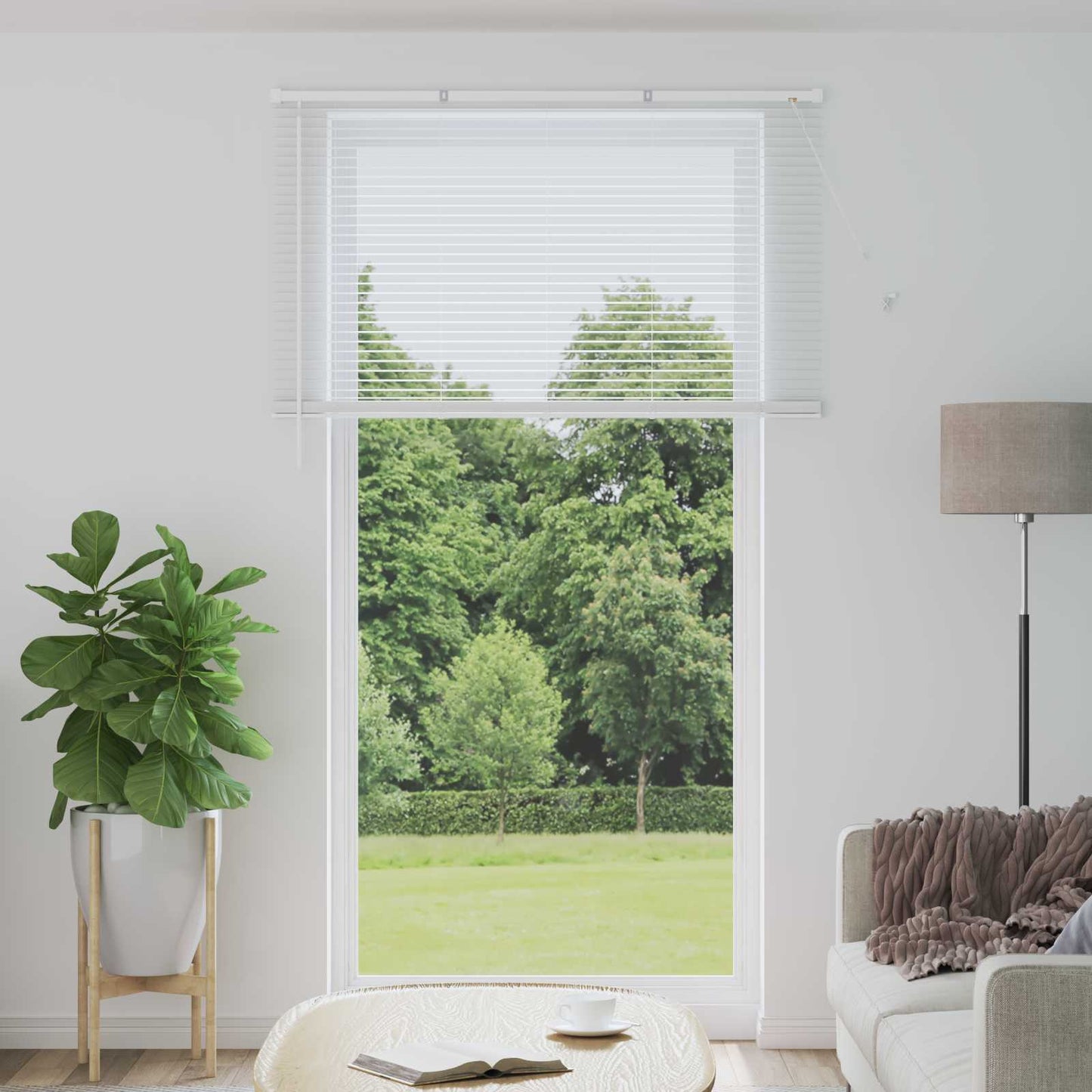 vidaXL Βενετσιάνικη Σκίαση Λευκός 213 x 130 εκ PVC