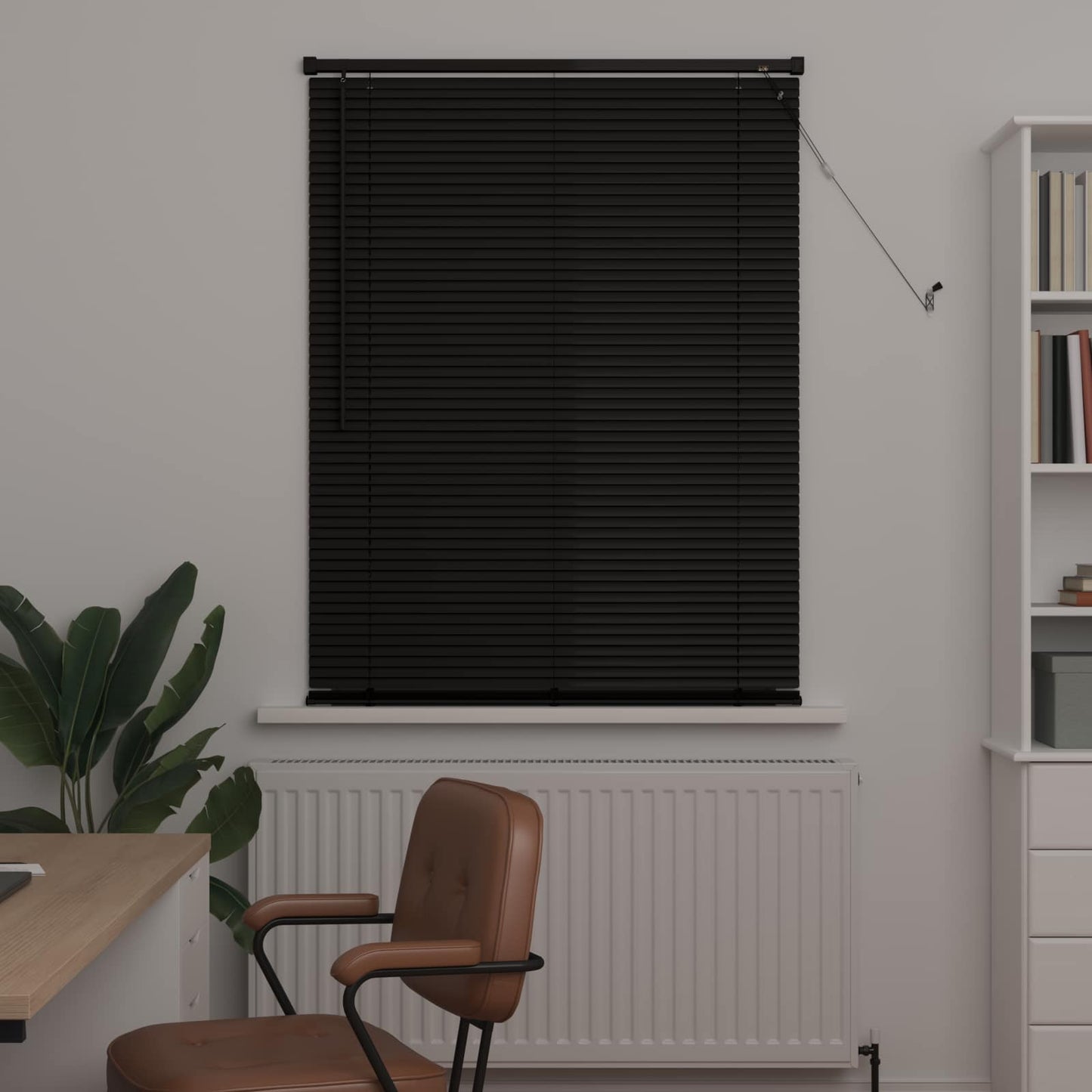 vidaXL Βενετσιάνικη Σκίαση Μαύρο 150 x 80 cm PVC