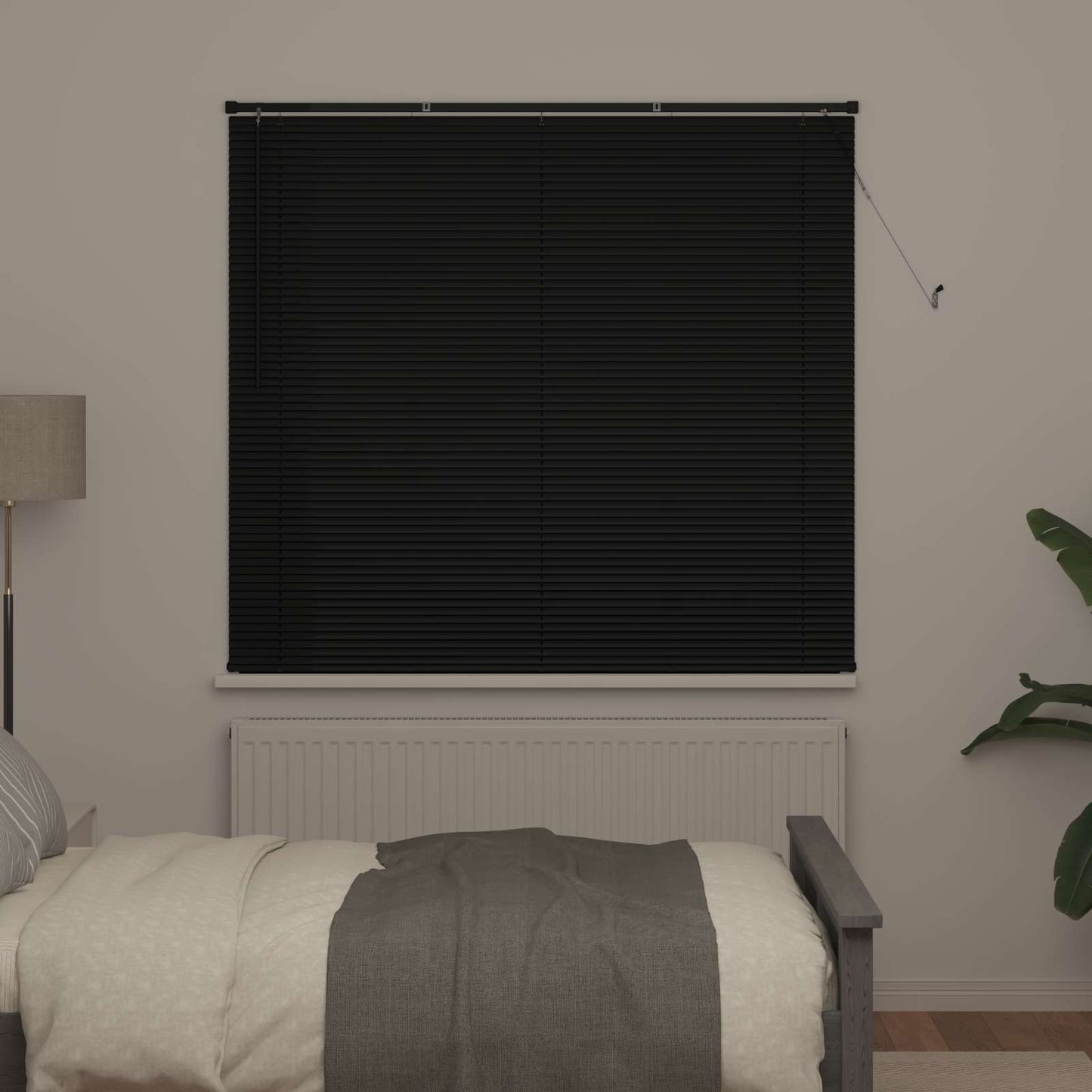 vidaXL Βενετσιάνικη Σκίαση Μαύρο 150 x 130 εκ 25 mm PVC