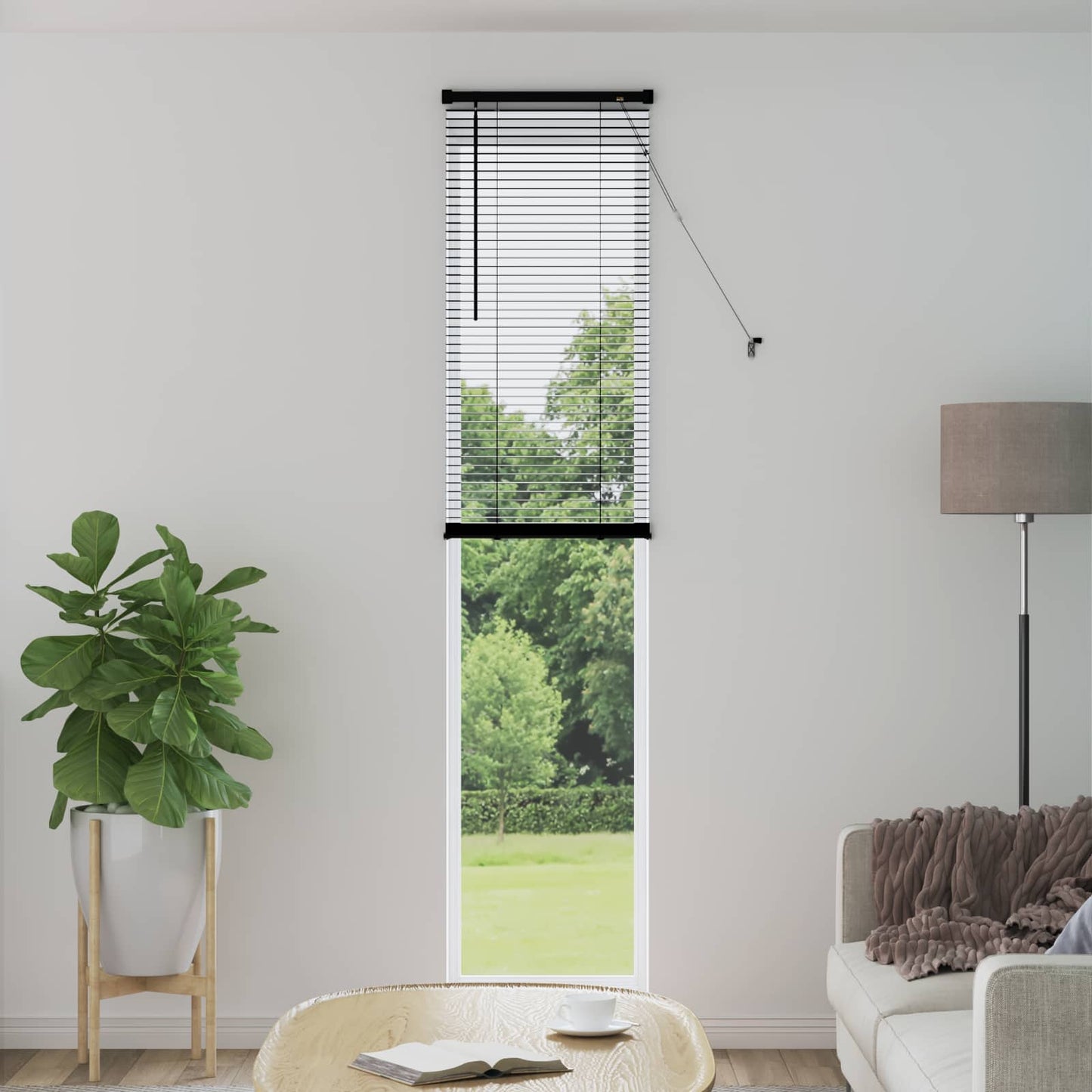 vidaXL Βενετσιάνικη Σκίαση Μαύρο 213 x 40 εκ 25 mm PVC