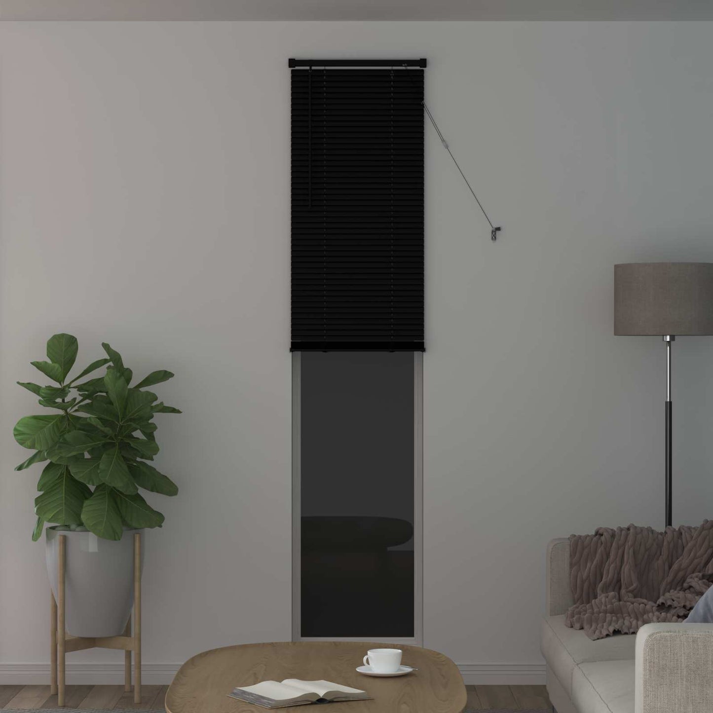 vidaXL Βενετσιάνικη Σκίαση Μαύρο 213 x 40 εκ 25 mm PVC