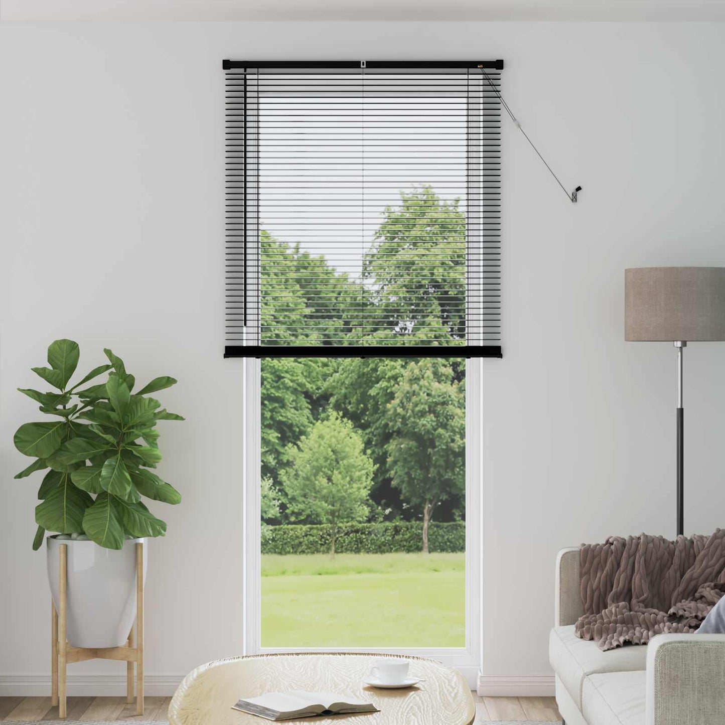 vidaXL Βενετσιάνικη Σκίαση Μαύρο 213 x 90 εκ PVC