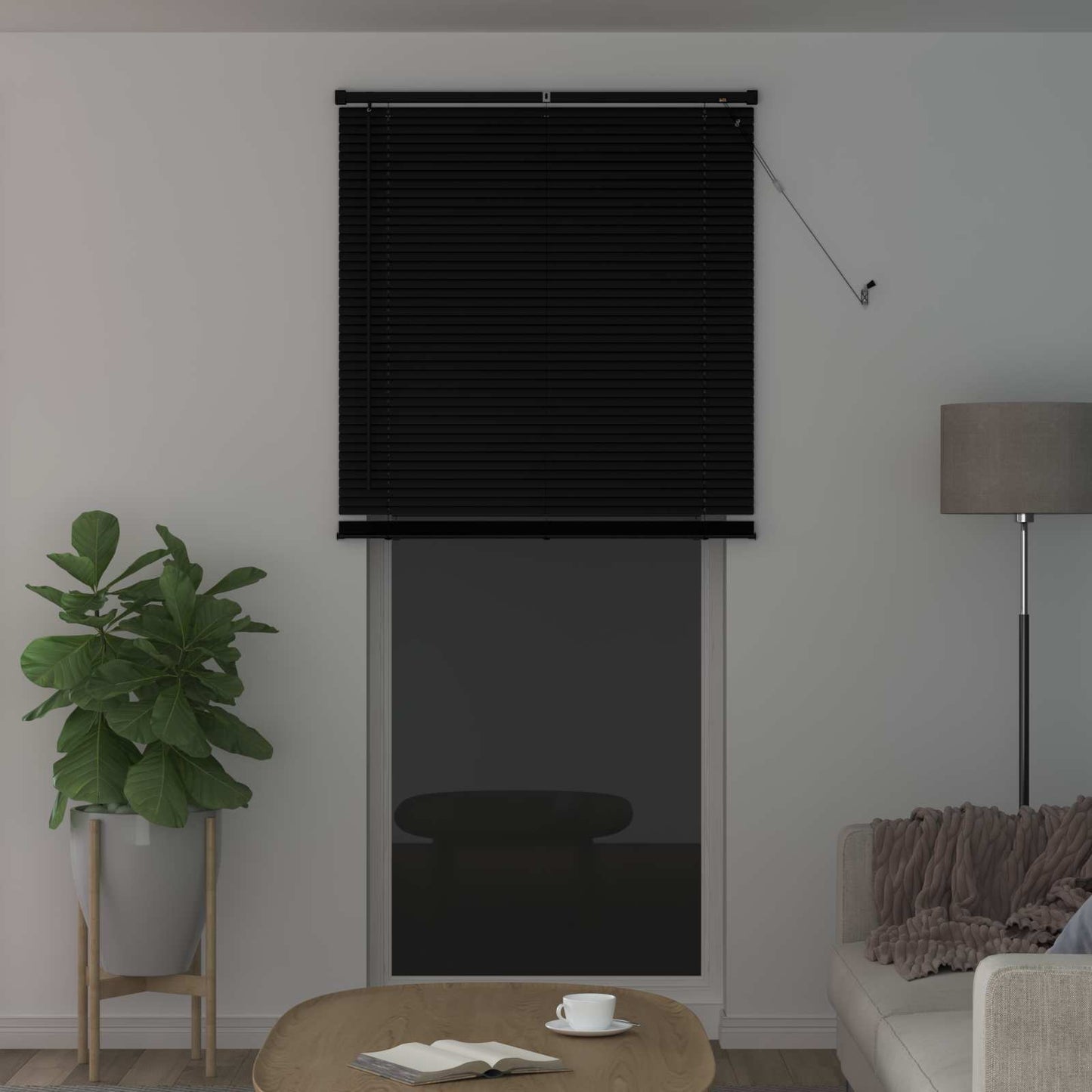 vidaXL Βενετσιάνικη Σκίαση Μαύρο 213 x 100 εκ PVC