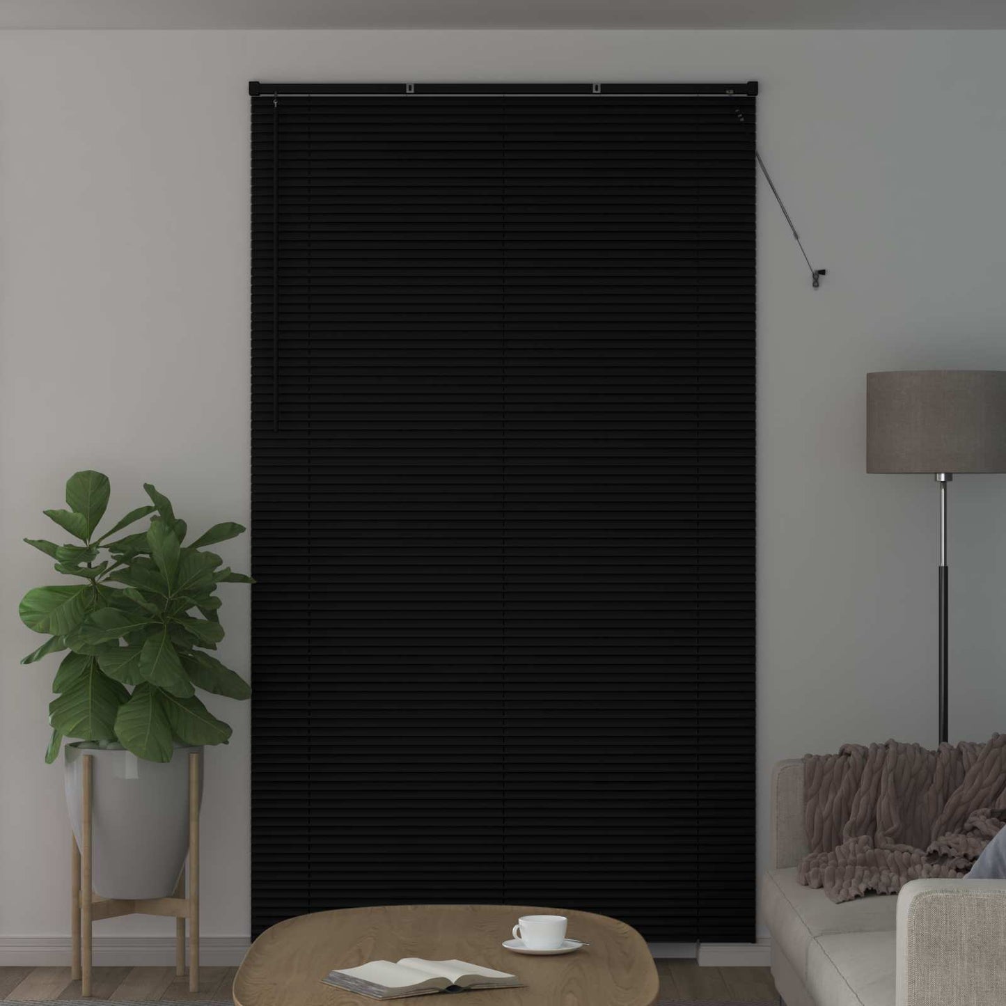 vidaXL Βενετσιάνικη Σκίαση Μαύρο 213 x 160 εκ 25 mm PVC