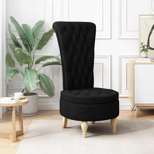 vidaXL Καναπέ με κουβέρτα Μαύρο 56,5 x 70 x 110 εκ ύφασμα