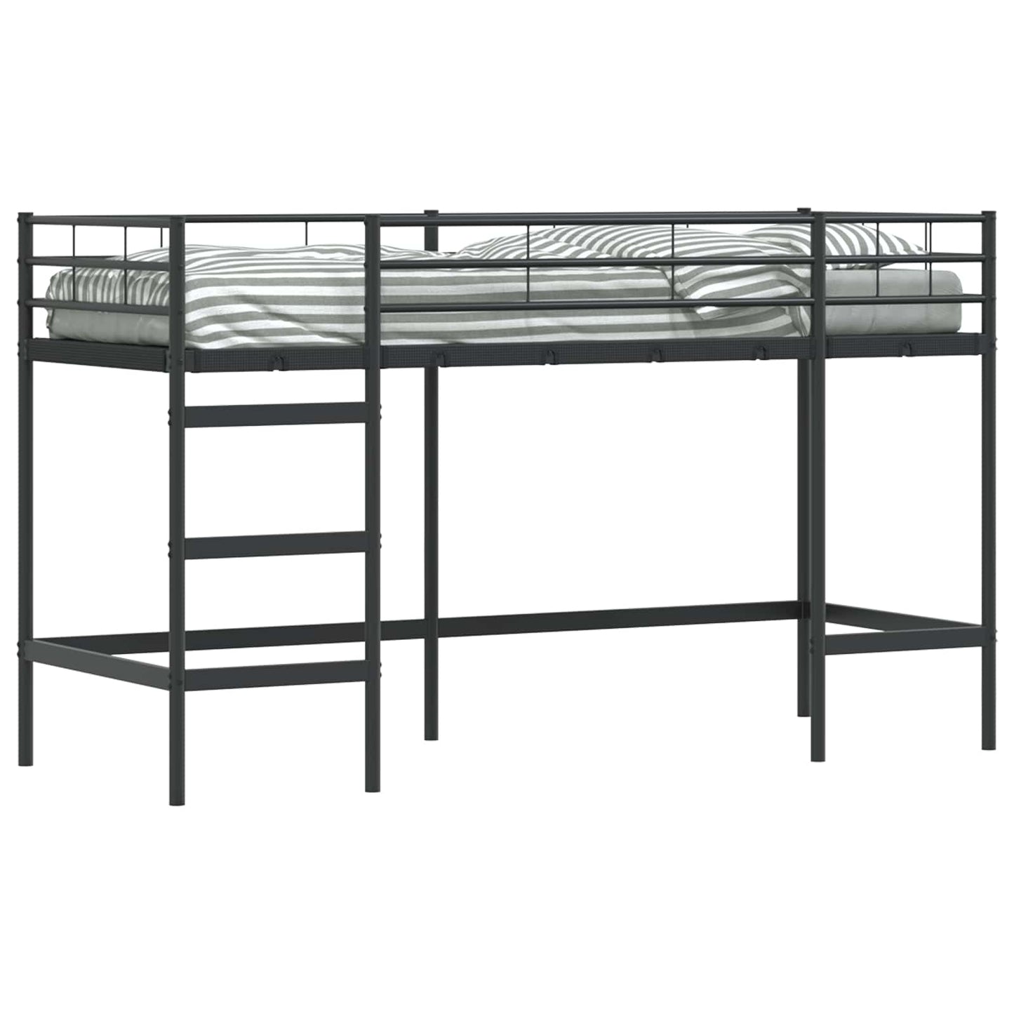 vidaXL Κρεβάτι κουκέτας για παιδιά Μαύρο 90 x 190 cm Ατσάλι