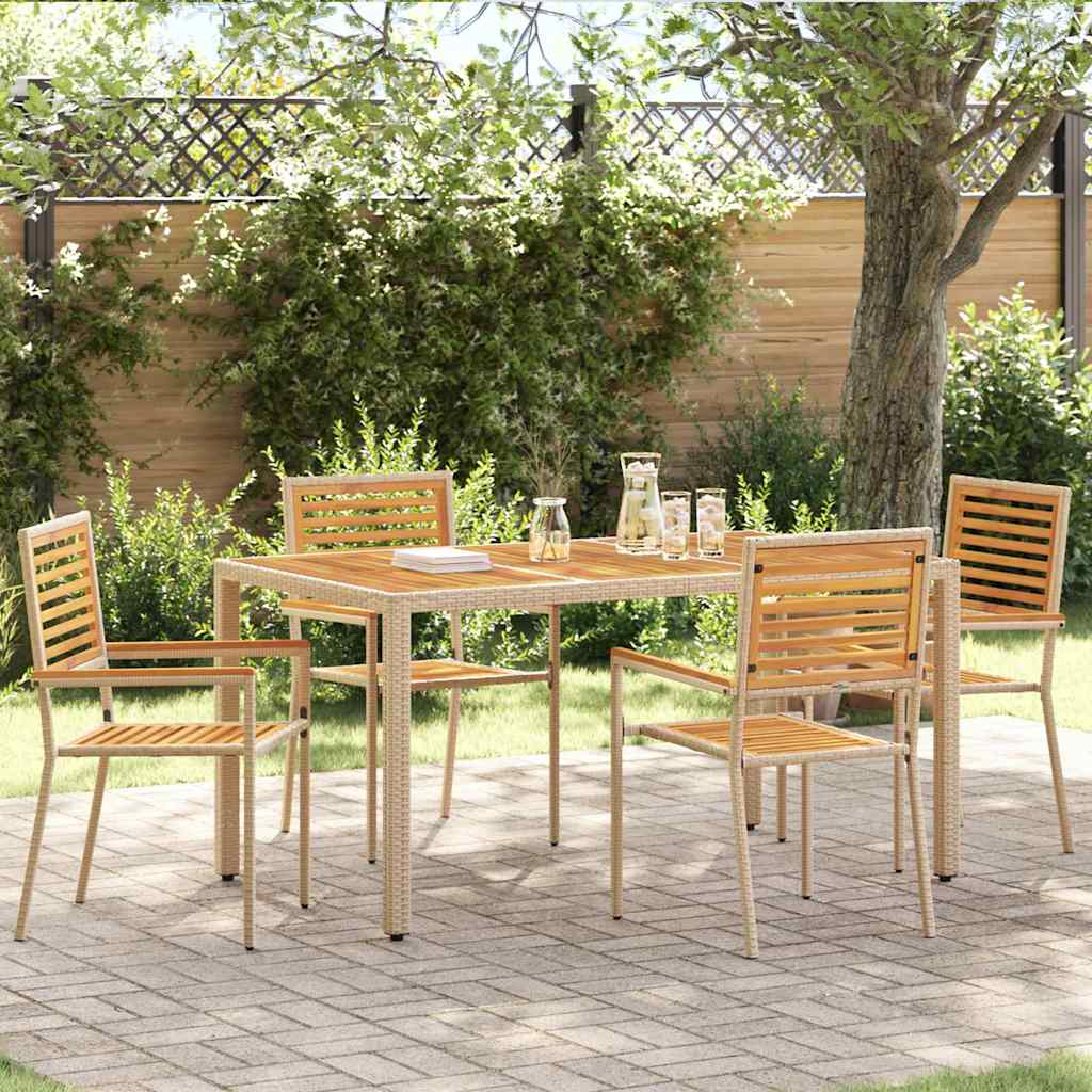 vidaXL Καρέκλες κήπου που σωριάζονται 4 pcs Καφέ και μπεζ