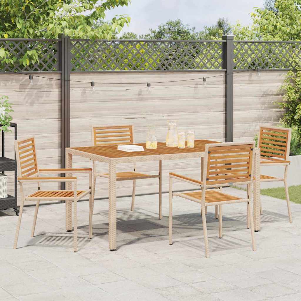 vidaXL Καρέκλες κήπου που σωριάζονται 4 pcs Καφέ και μπεζ