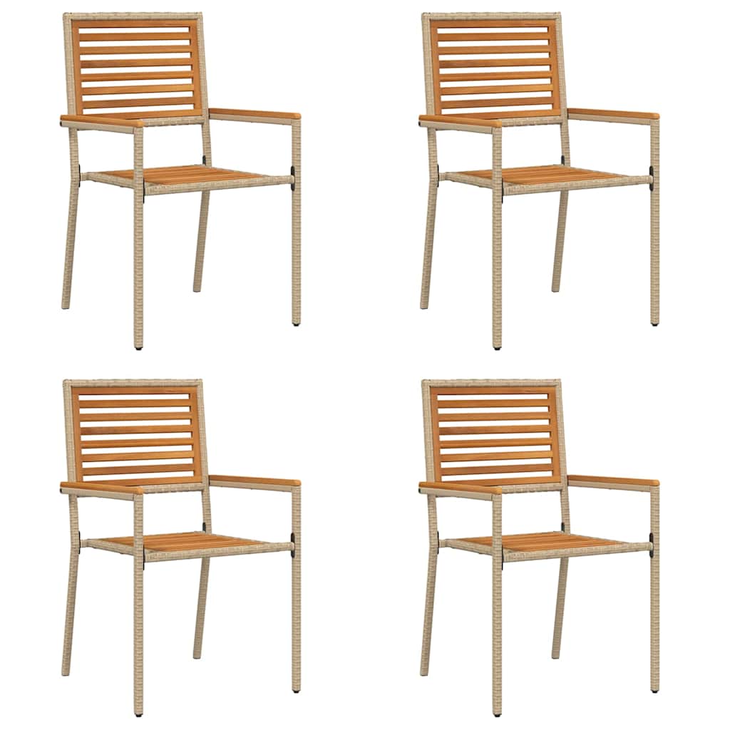 vidaXL Καρέκλες κήπου που σωριάζονται 4 pcs Καφέ και μπεζ