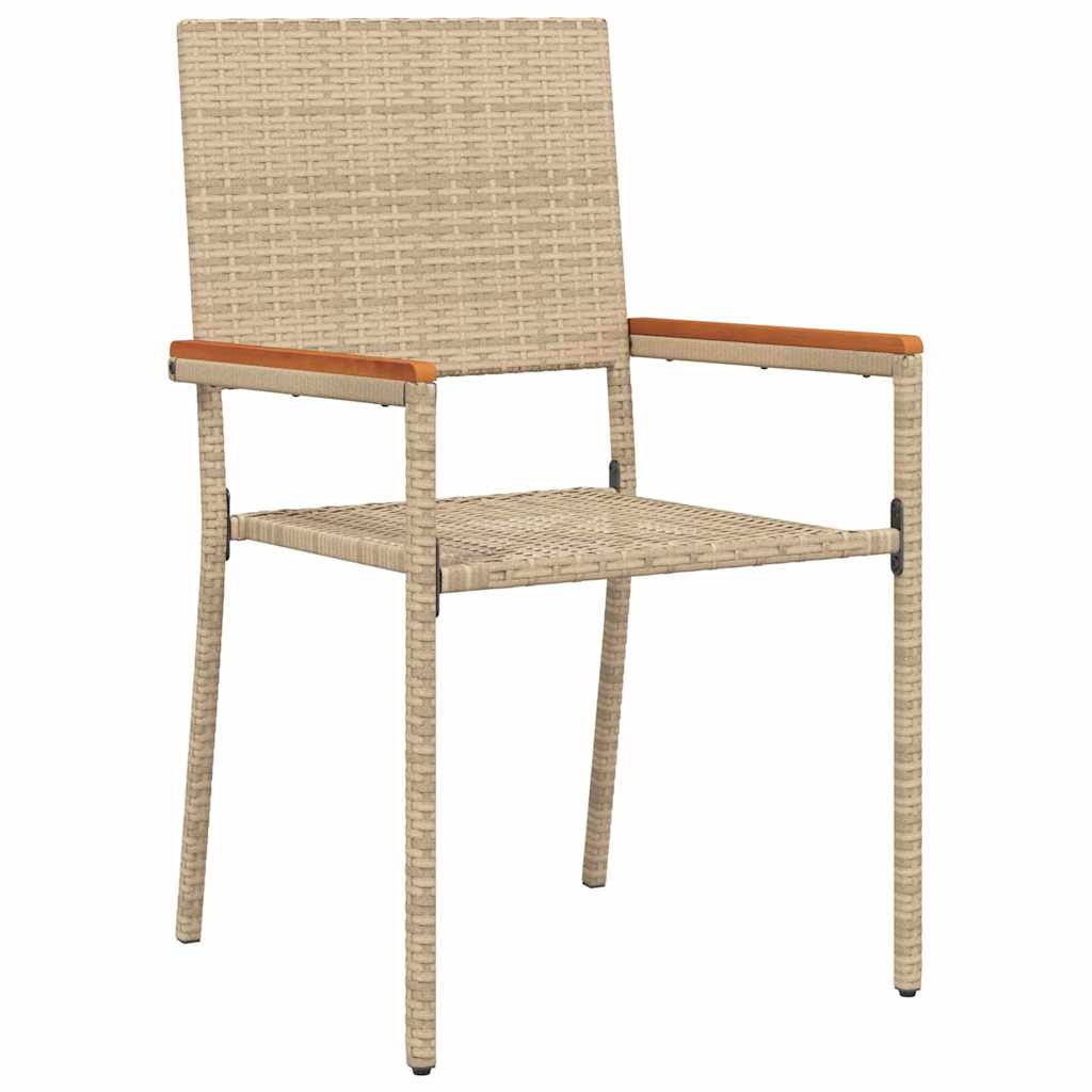 vidaXL Καρέκλες κήπου που σωριάζονται 4 pcs Κρέμα και Καφέ