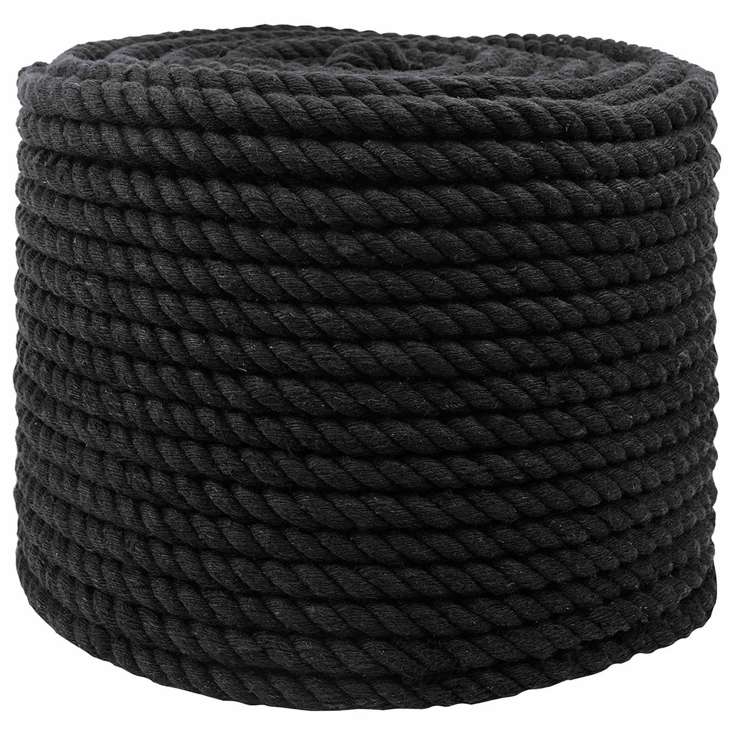 vidaXL Κωτόσχοινo 12 mm 25 m Μαύρο 100% Βαμβάκι