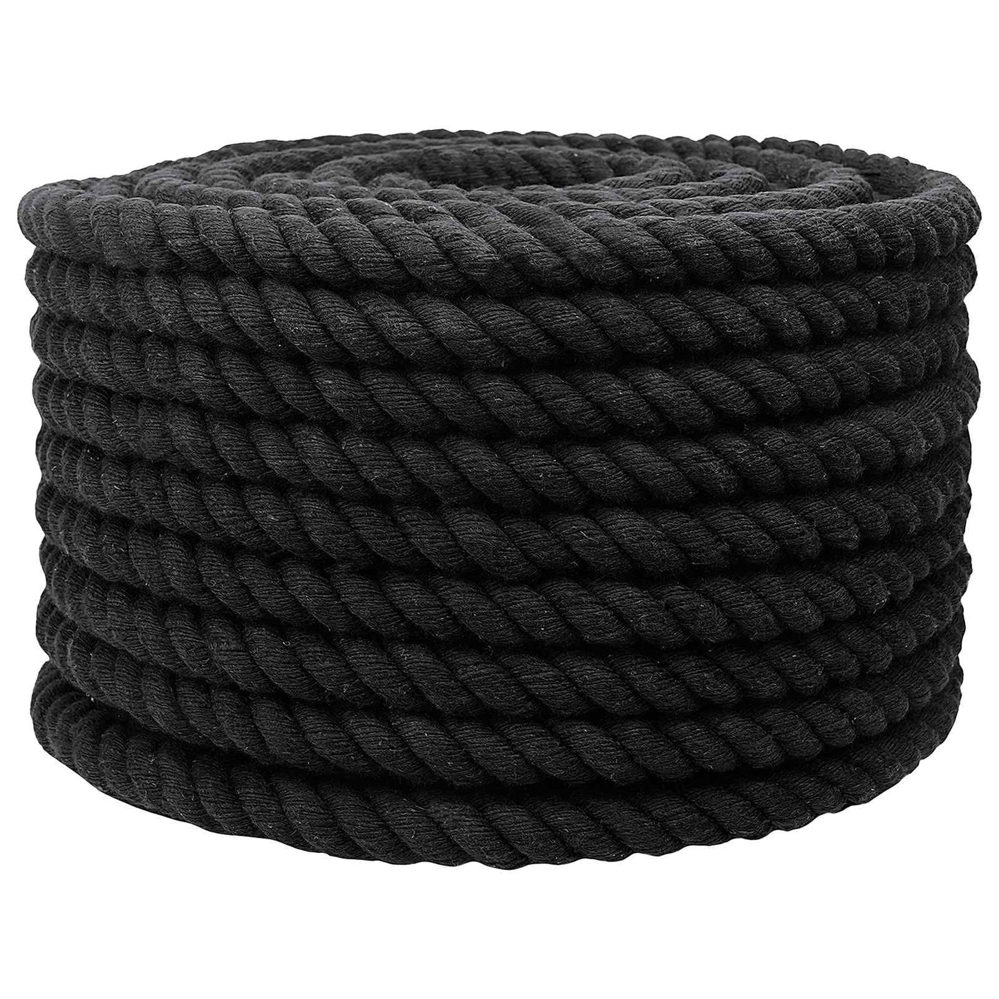 vidaXL Κωτόσχοινo 16 mm 25 m Μαύρο 100% Βαμβάκι