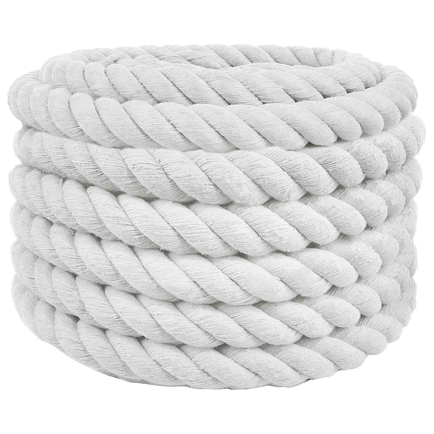 vidaXL Κωτόσχοινo 40 mm 25 m Λευκό 100% Βαμβάκι