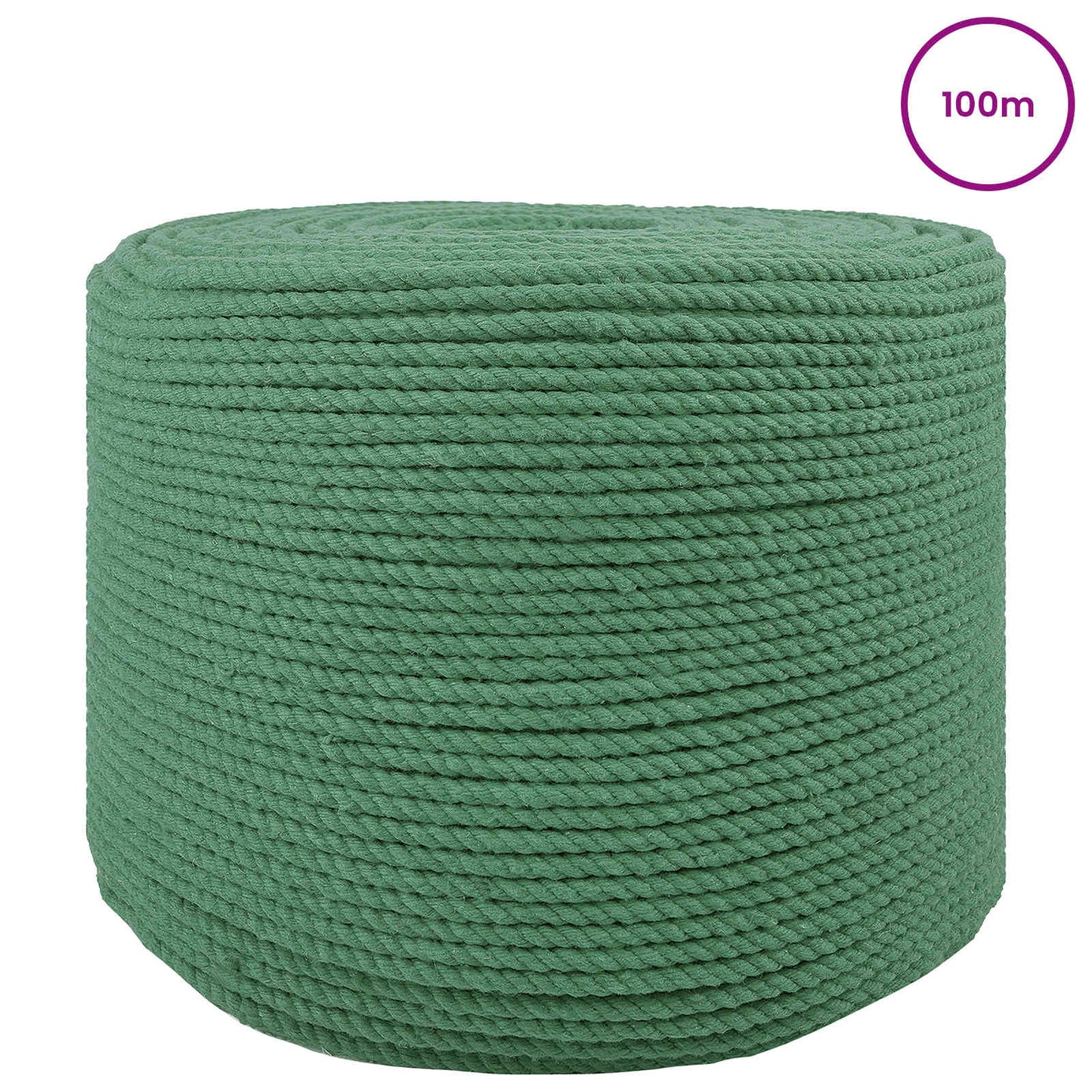 vidaXL Cotton Twine 2 τμχ. 2 mm 100 m Πράσινο 100% Βαμβάκι