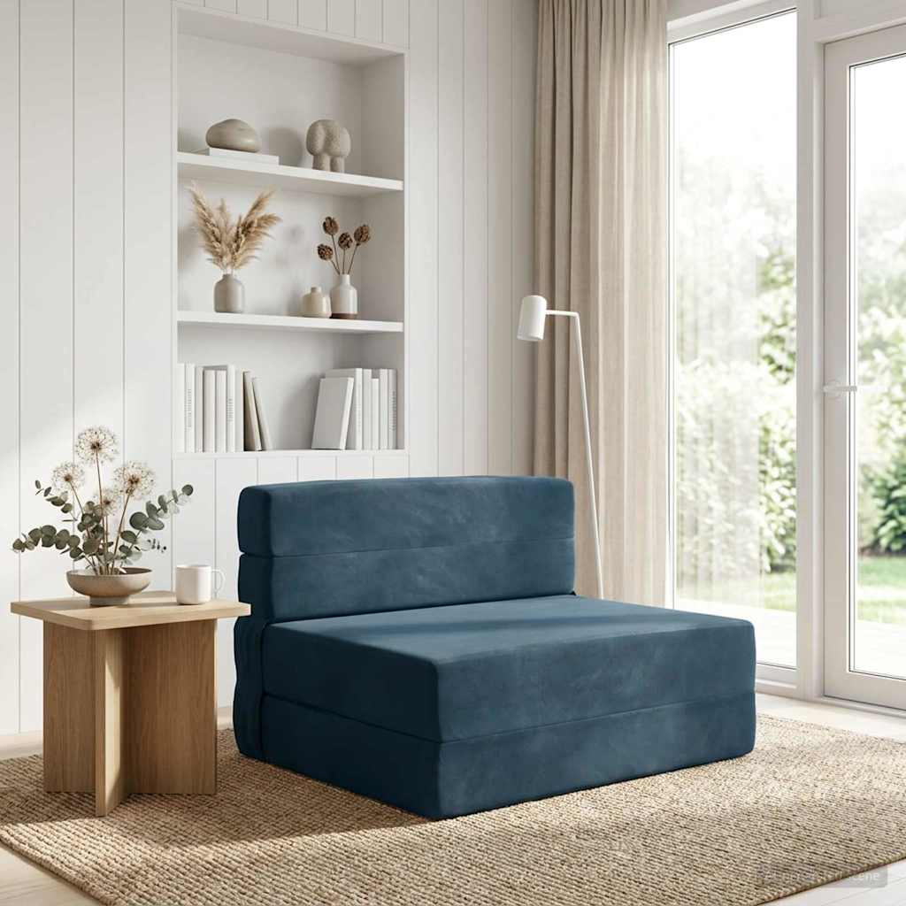 vidaXL Κρεβάτι Καναπέ Αναδιπλούμενο Μπλε 70 x 80 x 60 cm Ύφασμα