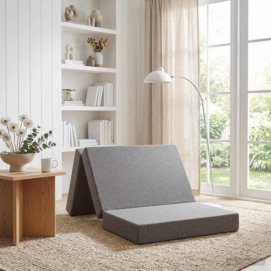 vidaXL Κρεβάτι Καναπέ Αναδιπλούμενο 200 x 100 x 15 cm Ανοιχτό γκρι