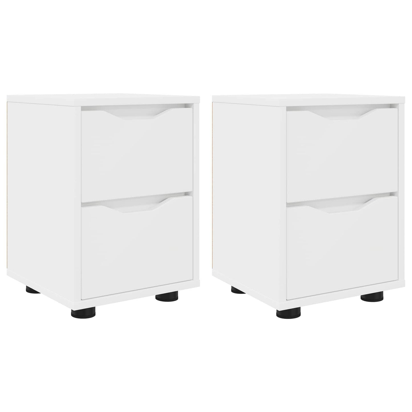 vidaXL Κομοδίνα 2 pcs Λευκό 30,5 x 30 x 43 εκ Επεξεργασμένο ξύλο