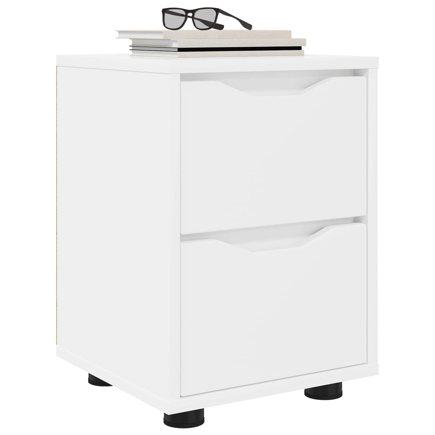 vidaXL Κομοδίνα 2 pcs Λευκό 30,5 x 30 x 43 εκ Επεξεργασμένο ξύλο