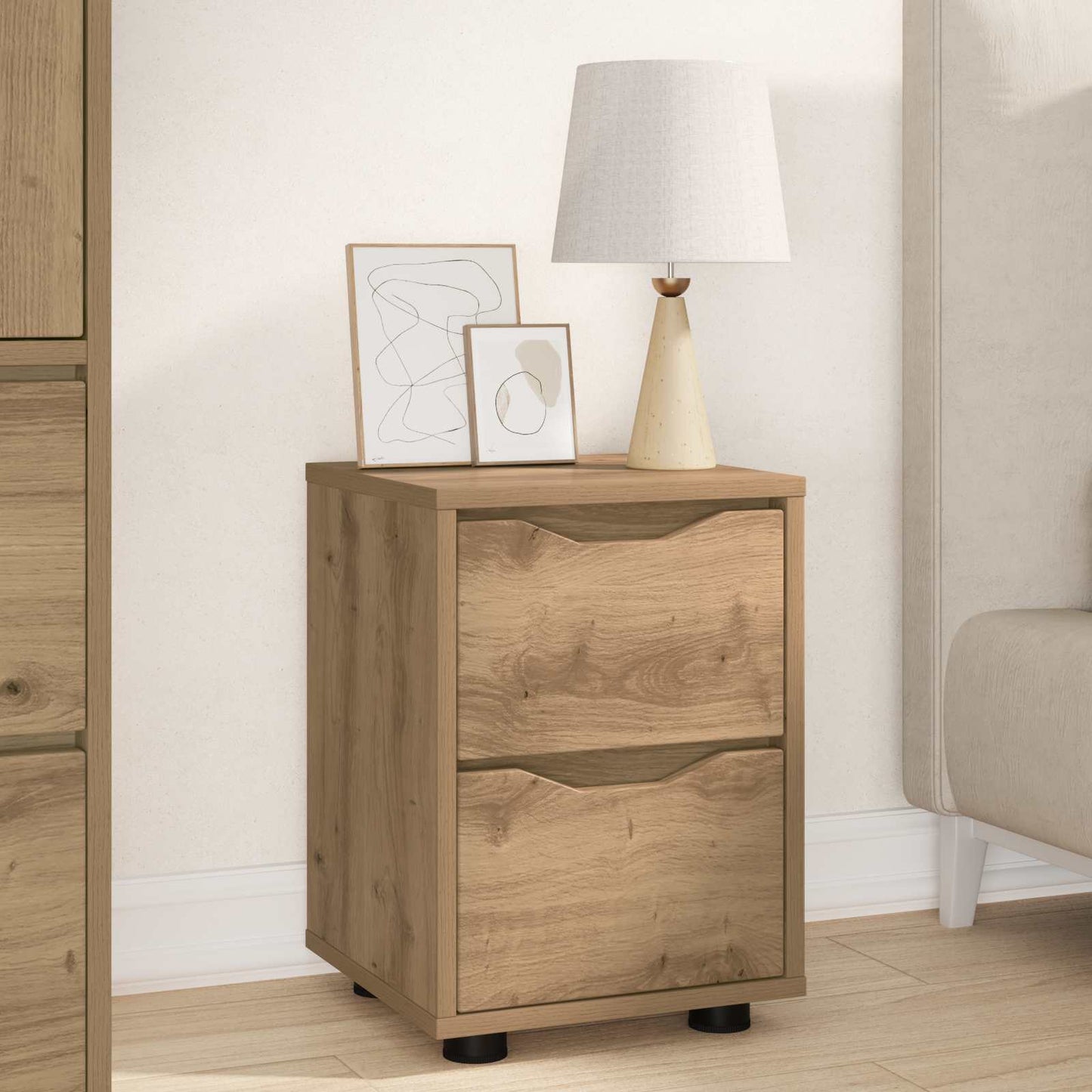 vidaXL Κομοδίνο Artisan Oak 30,5 x 30 x 43 εκ Επεξεργασμένο Ξύλο