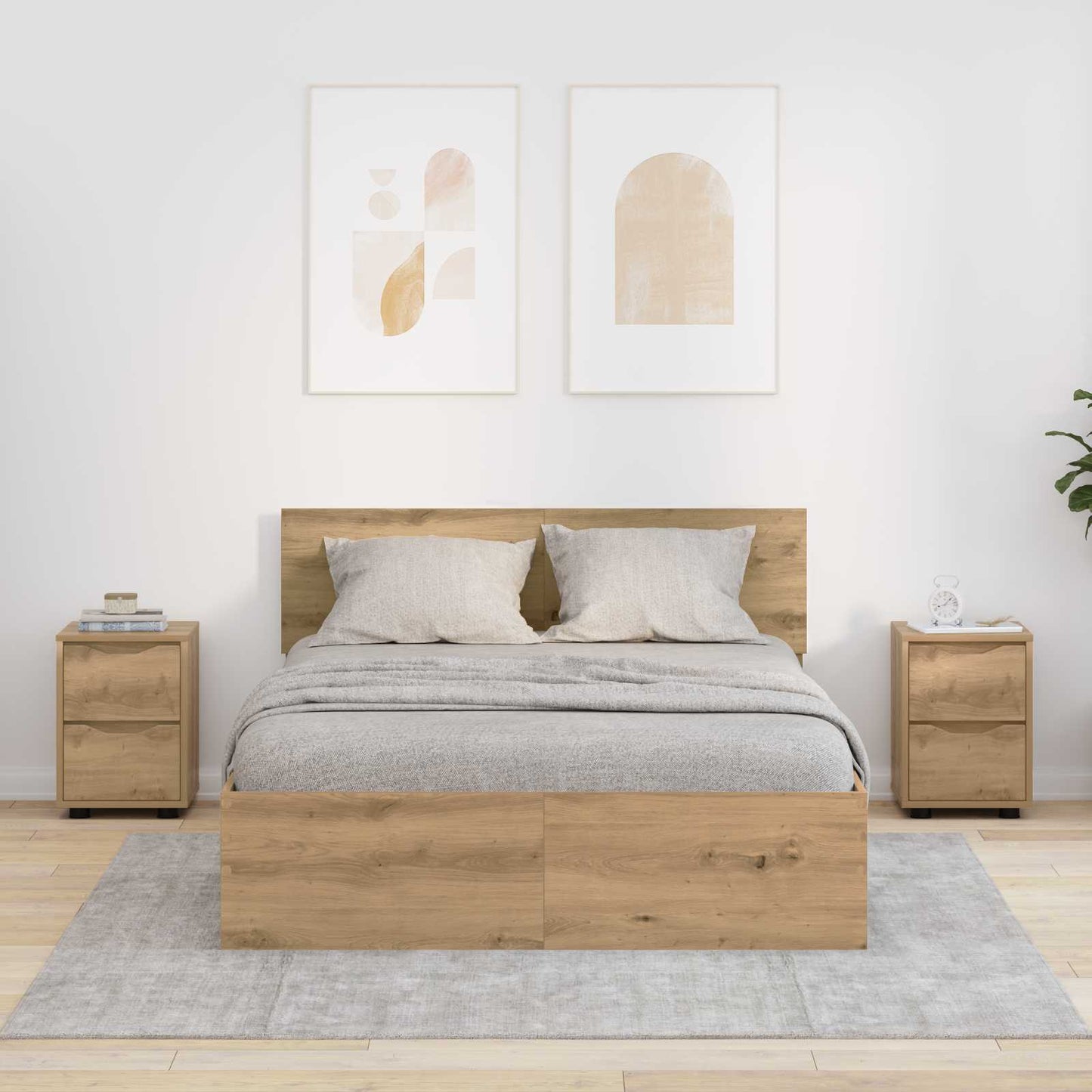 vidaXL Κομοδίνα 2 τμχ. Artisan Oak 30,5 x 30 x 43 εκ