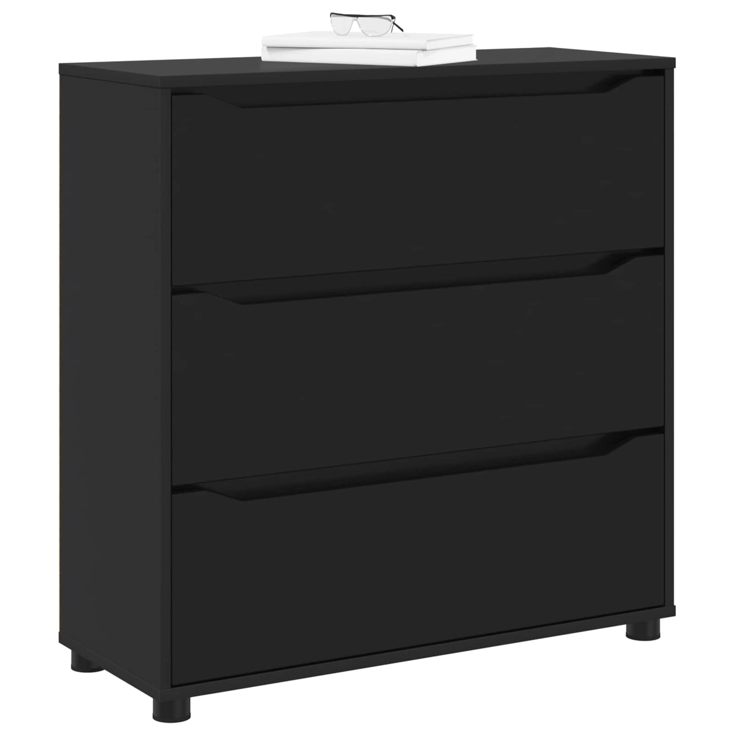 vidaXL Ντουλάπι αποθήκευσης 80 x 31 x 81 εκ Επεξεργασμένο Ξύλο Μαύρο