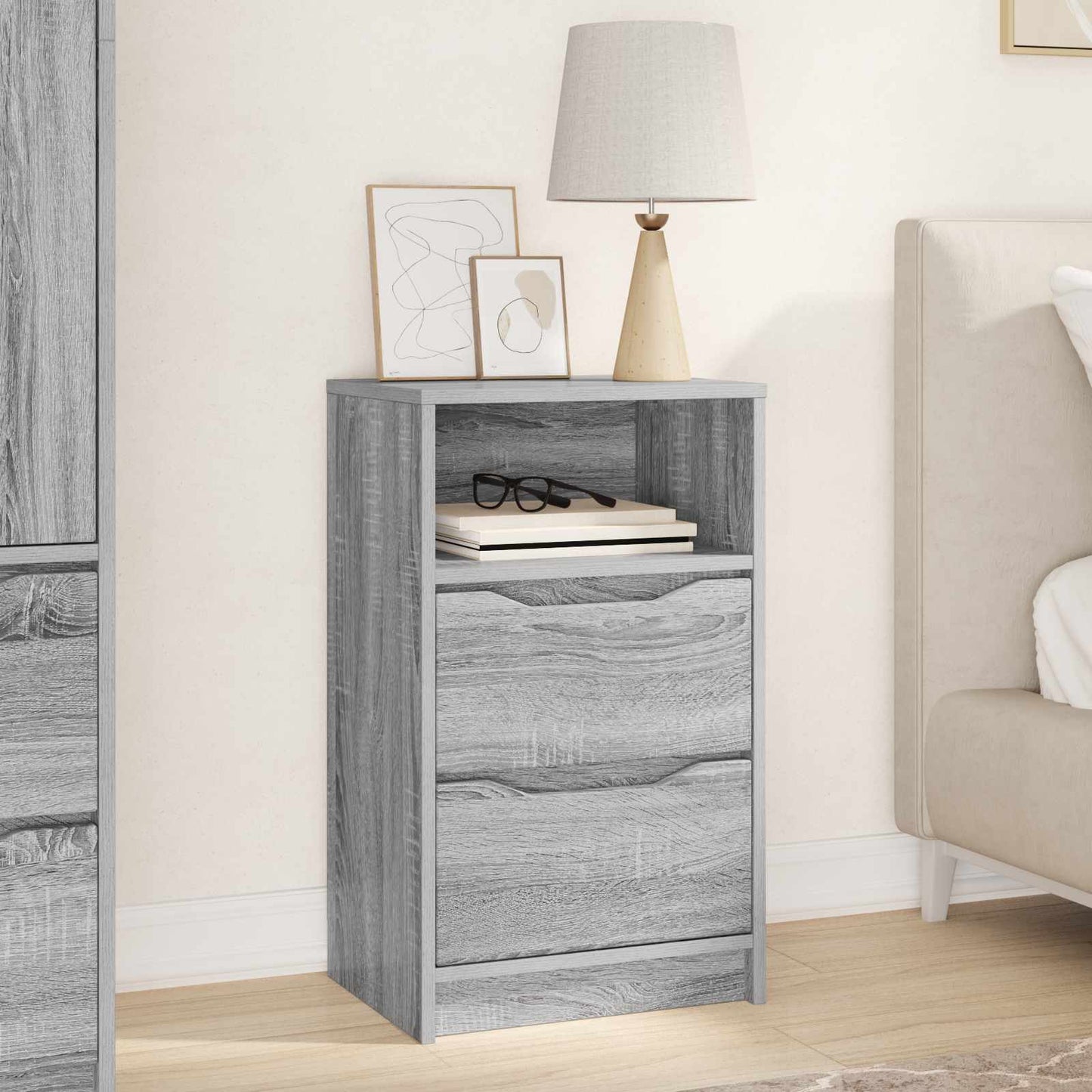 vidaXL Κομοδίνο Γκρι Sonoma 40 x 30 x 67 cm Επεξεργασμένο Ξύλο
