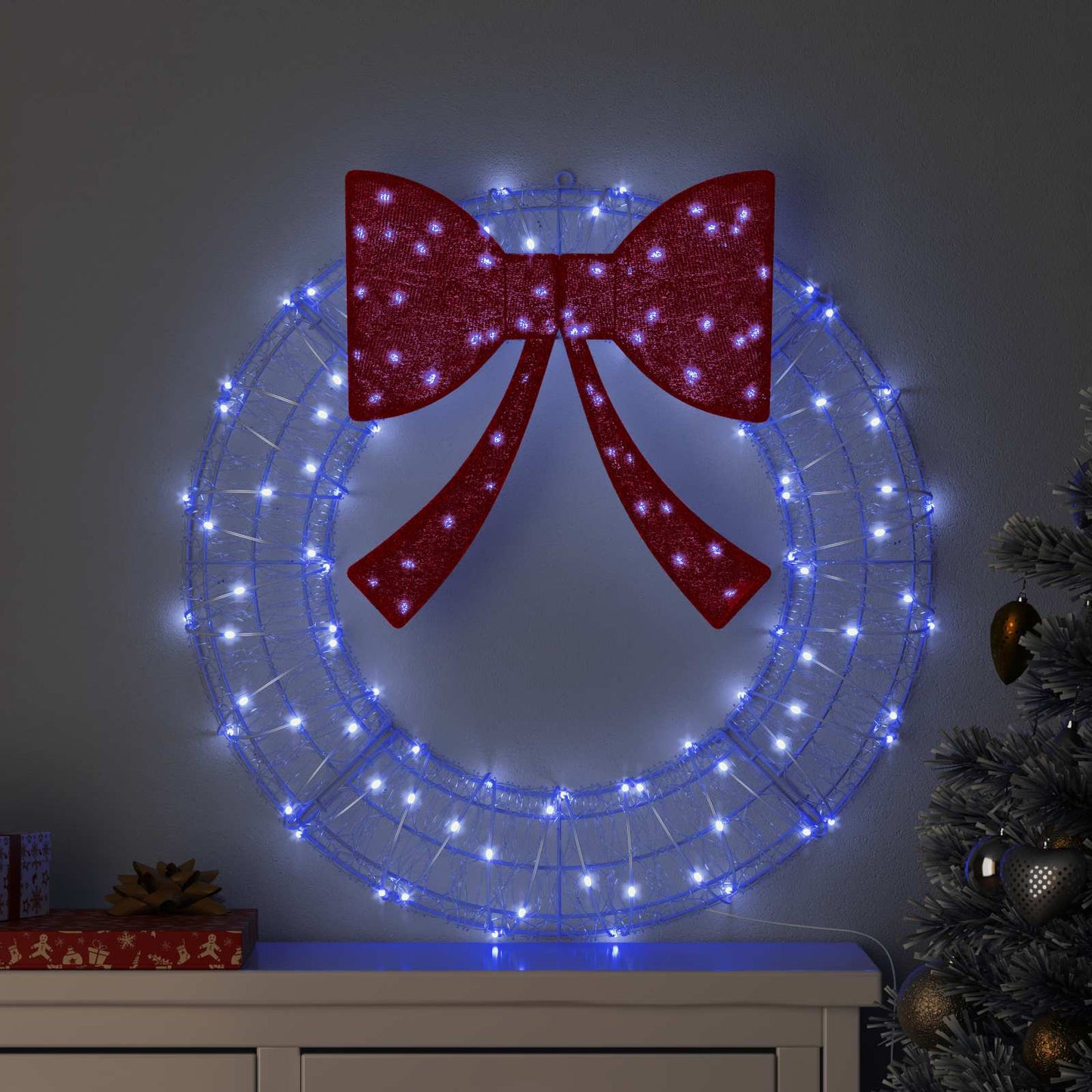 vidaXL Στεφάνι 60 LED Μπλε 76 x 76 x 8,5 εκ Ακρυλικό