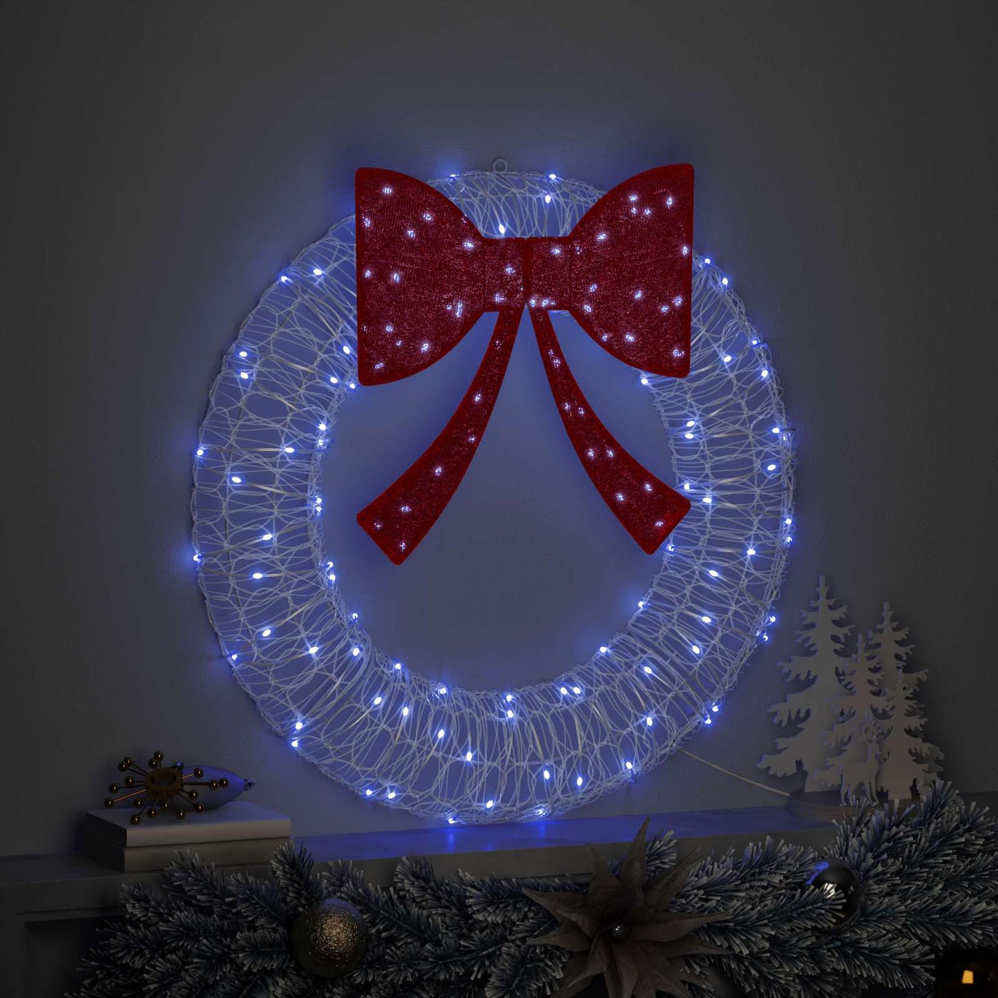 vidaXL Στεφάνι 60 LED Μπλε 76 x 76 x 8,5 εκ Ακρυλικό