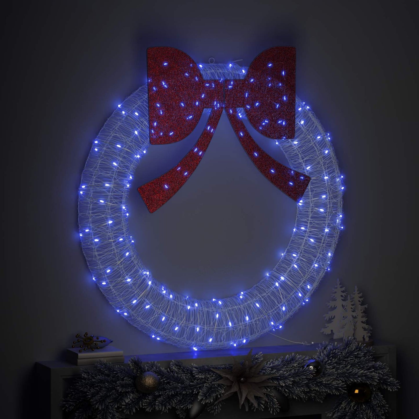 vidaXL Στεφάνι 150 LED Μπλε 120 cm Ακρυλικό