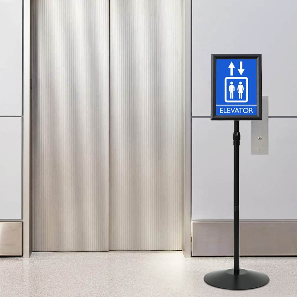 vidaXL Πόδι αφίσας a4 PVC και Ατσάλι Μαύρο