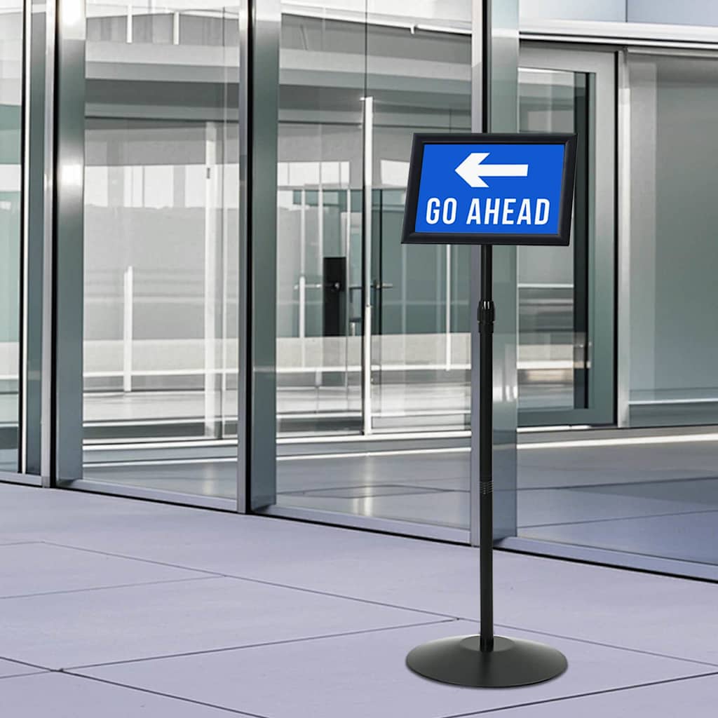vidaXL Πόδι αφίσας a4 PVC και Ατσάλι Μαύρο